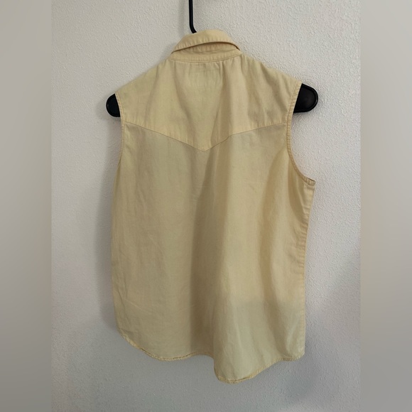 Pale Yellow Vintage Western Button Up Tank - Picture 7 of 7